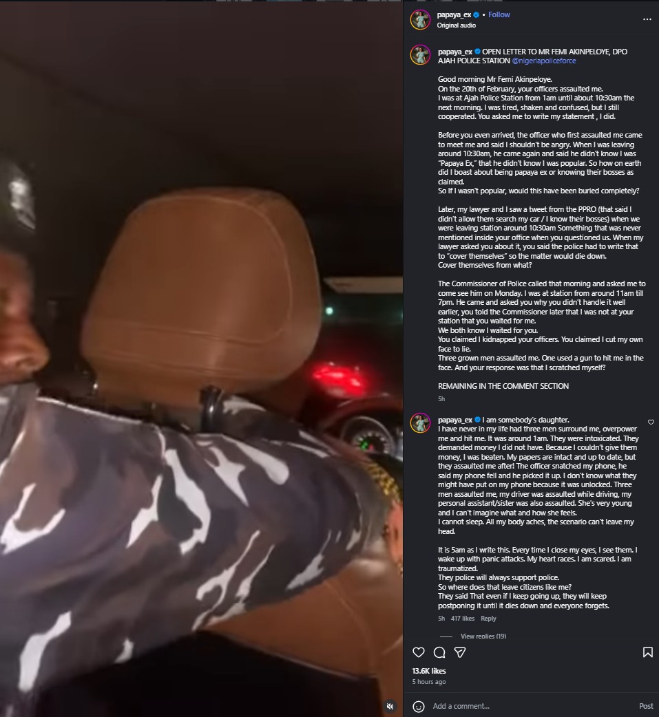 Papaya Ex Police Allegation